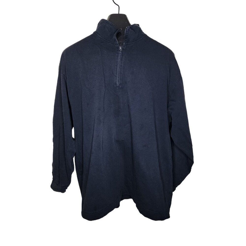 Nautica Competition Long Sleeve Mock Neck Pullover Sweatshirt Zip Mens Size L Co